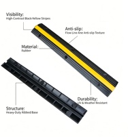 Rampa de Goma Reforzada de 1 Canal para Cables, Protector de Alambres para Seguridad en Exteriores e Industrias, Cubierta Modular para Mangueras, 22000 Libras