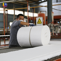 Meilleur prix 1260 degrés 15mm 25mm aluminosilicate fibres céramiques réfractaires aiguille couverture isolante
