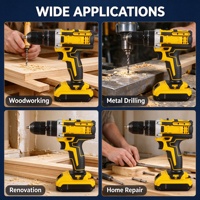 Perceuse sans fil 20V, 2 vitesses, mandrin sans clé, 30 Nm, pour réparation et installation à domicile