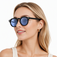 Nouvelles Lunettes de Soleil Transfrontalières UV400 2026 WenDuo HM21 Unisexe Adulte Rétro Monture Complète en Acétate à Branches Rondes Style Européen et Américain