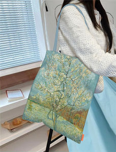 Diseñador de la <span class=keywords><strong>marca</strong></span> <span class=keywords><strong>Van</strong></span> <span class=keywords><strong>Gogh</strong></span> Pintura al óleo Lienzo Bolso de mano Bolso de hombro Retro Algodón Señoras Bolso de compras Moda de moda - Product Image 4