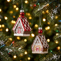Noël mignon stéréo verre pain d'épice maison ornement décoré bonbons fête vacances habiller approvisionnement fête des enfants cadeau écologique