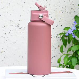 Premium 32oz Food Grade 4-in-1 Anti-dust Straw Lid Water Bottle 1L Vacuum Insulated Stainless Sports <b>Flask</b> for Hiking Camping - Product Image 1