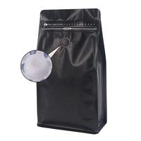 Sac d'emballage en matériau composite à huit soudures latérales avec valve refermable et fermeture éclair pour 1 kg de grains de café