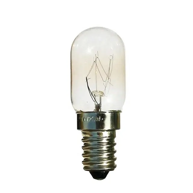 Bombilla incandescente de filamento de tungsteno para nevera, Bombilla incandescente para nevera, T22, E14, 7w, 15w, 25w