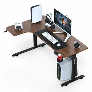Beisjie al mesa de trabalho elétrica, altura elétrica ajustável, motor único, mesa de trabalho em forma de l, ergonômico