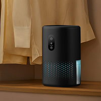 Déshumidificateur portable 350 ml/jour, grand réservoir d'eau de 2 L, affichage LED, mini déshumidificateur électrique domestique en plastique pour chambre à coucher intérieure