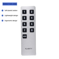 Control Remoto Inalámbrico RF 433MHz de Largo Alcance para Hogar Inteligente, 9 Botones, Color Plata y Negro, Código de Aprendizaje Universal, Metálico, 10m
