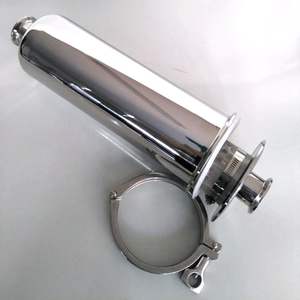 304 स्टेनलेस स्टील फूड ग्रेड क्लैंप प्रकार पानी पाइप फिल्टर ठोस तरल पृथक्करण के लिए सैनिटरी सीधे रैखिक फ़िल्टर - Product Image 4