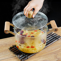 2.5L 3.5L 4.5L 5.5L Micro-ondes Cuisinière Feu Directement Résistant Antiadhésif Cuisine Verre Marmite Ensembles