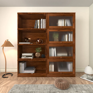 Librería Contemporánea Puertas de vidrio traseras cerradas Gabinete de almacenamiento de oficina Gabinete bajo Librería contra la pared Estantería a prueba de polvo - Product Image 6