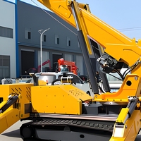 Mini-grue araignée hydraulique sur chenilles pour les chantiers de construction, les espaces étroits et la manutention de matériaux