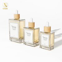 Botol Tetes Kaca 30ml 50ml 100ml Botol Minyak Esensial Bambu untuk Minyak Serum dengan Tutup Bambu