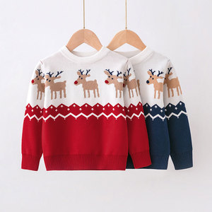 <span class=keywords><strong>Pull</strong></span> d'hiver à manches longues en coton unisexe avec dessin animé de Noël pour garçons et filles en automne et en hiver - Product Image 6