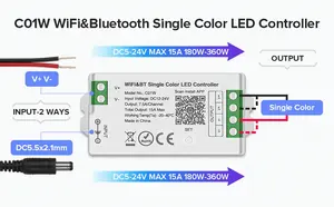 Nouveau design Tuya WiFi LED contrôleur intelligent LED gradateur pour tension constante LED bande