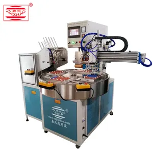 PVC PETG Blister and paper card sealing round table with manipulator high frequency packaging machine