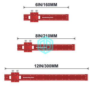 Carré de charpente en aluminium de qualité entrepreneur-carré en T de précision de 0.5mm avec double échelle et butée coulissante pour outils de travail du bois de terrasse/charpente - Product Image 5