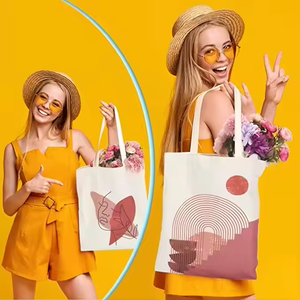 Biểu Tượng Tùy Chỉnh Tối Giản Thẩm Mỹ Mua Sắm Trường Cửa Hàng Tạp Hóa Boho Cotton Zip Tote Túi Vải Cao Cấp - Product Image 6