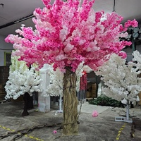 Arbre de cerisier artificiel en soie rose en gros pour la décoration de table de mariage, de Noël et de la Saint-Valentin