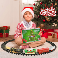 Ensemble de train électrique de Noël avec lumières, sons et suspension d'arbre pour la décoration des fêtes, jouet interactif pour les rassemblements familiaux et les fêtes