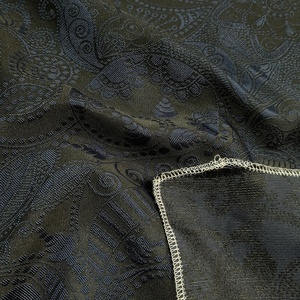 Nais New <span class=keywords><strong>Polyester</strong></span> Màu Đen Với Hải Quân Trắng Màu Xanh Trừu Tượng Dot Dòng Hướng Dương Nổi Lá Thiết Kế Thổ Cẩm Vải Jacquard Vải - Product Image 4