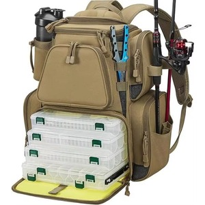 Muestra gratuita: Bolsa de pesca tipo bandolera con 2 cajas para aparejos, mochila de pesca ligera tipo bandolera - Product Image 1
