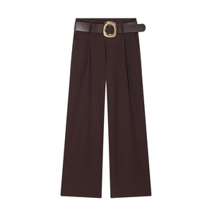 Pantalon décontracté pour femme, nouvelle mode 2026, rétro, taille haute, coupe droite, braguette zippée, coloré, respirant, en polyester - Product Image 2