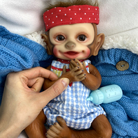 Poupée Reborn Singe en Silicone de 16 Pouces, Corps Entier, Peau Douce, Yeux 3D Réalistes, Corps Lesté, Cadeau Compagnon pour Enfants, Jouet de Collection pour Adultes