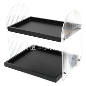 Acrylic Display Rack Two Tier Rectangle Office Organizer Storage <b>Shelf</b> <b>Desktop</b> Stand Type Multipurpose - Product Image 2