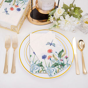 Serviettes de table jetables à thème papillon vintage, serviettes décoratives en papier pour <span class=keywords><strong>anniversaire</strong></span>, mariage, fête - Product Image 3