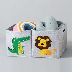 Organisateur de stockage de jouets pour enfants de grande <span class=keywords><strong>capacité</strong></span> imprimé d'animal de dessin animé en gros panier de rangement pliant en feutre pour les vêtements sales - Product Image 2