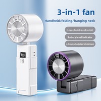 Mini-ventilateur portable USB à turbine rapide, en plastique, avec collier de fixation, puissant pour l'extérieur