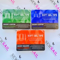 Vente en gros acrylique style français pointe presse sur les ongles cercueil court amande forme carrée faux ongles couverts bouts de doigts artificiels