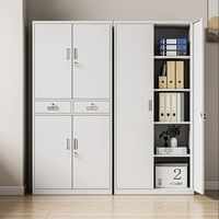 Meuble de rangement en acier contemporain avec étagères réglables et serrure, idéal pour bureau, maison, bibliothèque, hôtel, salon - Vente en gros