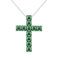 Collier pendentif croix en moissanite ronde brillante verte en argent sterling 925 ChuYao, bijoux fins unisexes, cadeau