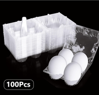 Cartons d'œufs en plastique Cartons d'œufs réutilisables en vrac pour poulet dinde canard Carton d'œufs transparent vide pour le stockage au réfrigérateur