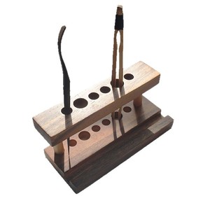 Walnut Wood Pen Holder Rectangle <b>Standing</b> Type Minimalist Office Organizer Desktop Storage Rack <b>Tea</b> Accessory - Product Image 3