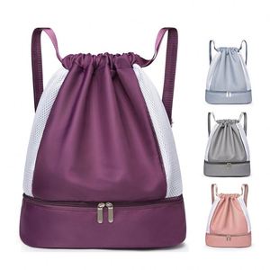 Mochila con cordón deportivo de nailon y poliéster personalizada ecológica Oxford, sublimación atlética, cremallera portátil plegable - Product Image 1