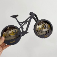 Décoration de table en bois personnalisée pour dropshipping, série de cadeaux de voyage en bois multi-couches sur le thème des motos, des jeps, des vélos et du cyclisme en montagne