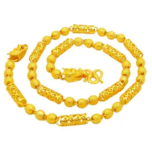 Модные ювелирные изделия из 24-каратного золота, модное длинное ожерелье с золотистой цепочкой, дизайн для мужчин, Горячая покупка, шести углов kolye