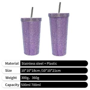 กระติกน้ำสแตนเลสสองชั้น ประดับเพชร พร้อมหลอดดูด รุ่นปี 2026 มีจำหน่าย - Product Image 4