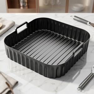 Nouvelle plaque de cuisson en silicone pliable et réutilisable, compatible avec les friteuses à air <span class=keywords><strong>Cosori</strong></span> Turbo Tower 10.8L et autres friteuses à air. - Product Image 5