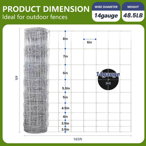 Corrosion Resistant Galvanized Wire <b>Fence</b> 6x6 Mesh Farm <b>Fence</b> 165ft Roll for Animal Protection - Product Image 2