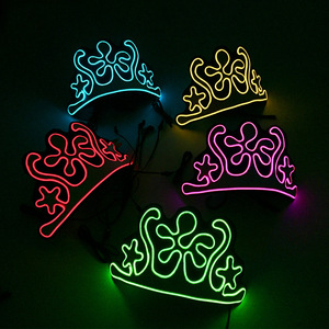 Nouveau serre-tête en plastique <span class=keywords><strong>LED</strong></span> lumineux au néon pour adultes, idéal pour les anniversaires, Halloween, Noël, le Nouvel An chinois et les fêtes de Diwali - Product Image 3