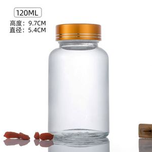 Envase de vidrio esmerilado transparente con tapa de rosca de 60ml, 100ml, 120ml, serigrafiado, para tabletas, vitaminas, cápsulas y píldoras, con caja de cartón. - Product Image 3