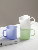Mug élégant et tendance, design unique, tasse à eau créative en verre de couleur bleu et blanc jade, mug à café