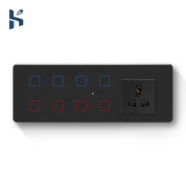 New Combination Switch Socket 6M Indian WiFi Lighting Fan Dimmer and Universal Socket for Smart Life Glass Smart Home