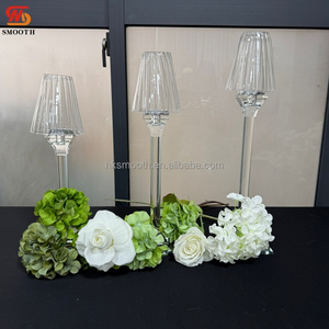 Elegante Juego de Candelabros de Cristal Transparente en Niveles con Pantalla Plegada, Nuevo Diseño para Decoración de Mesa de Boda, Directo de Fábrica - Product Image 4