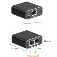 Adaptador Divisor de Red Ethernet RJ45, 1 Entrada 2 Salidas, Extensor LAN Full-Duplex/Half-Duplex 10/100/1000Mbps para Router Internet