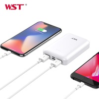 WST nouveauté en stock vente en gros Mini banque d'alimentation portable Android 10000mAh Lithium Ion Mini banque d'alimentation pour coussin chauffant électrique